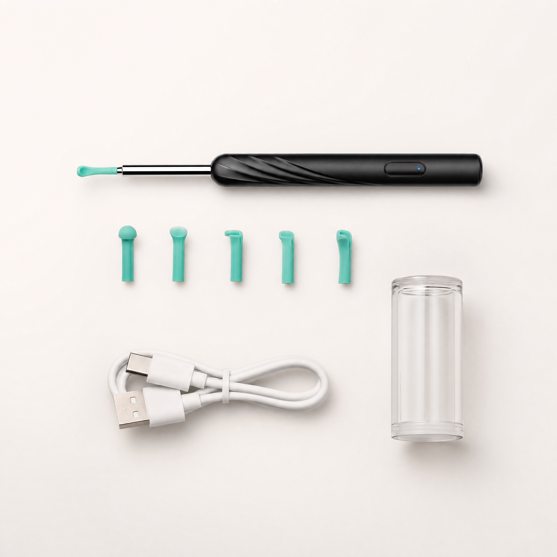 Full kit — wand, scoops, cable, bottle